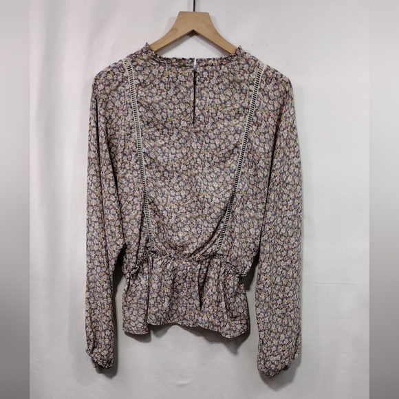 Sienna Sky Floral Cottagecore Top Women's L Multicolor Peasant Babydoll Retro - Picture 4 of 8